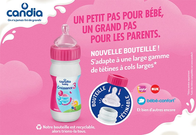 tester gratuitement les bouteilles de lait Candia Baby avec Sampleo