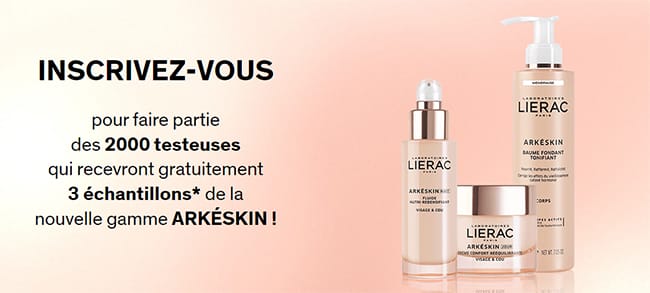 tester gratuitement 3 doses d'essai de soins Arkéskin de Lierac