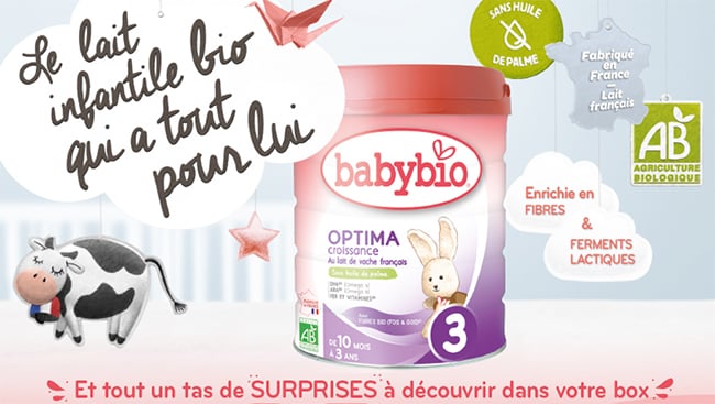 Tentez de tester gratuitement le lait en poudre Optima Croissance Babybio avec Sampleo