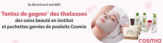 Remportez une pochette de soins Cosmia ou un séjour en thalasso avec Auchan