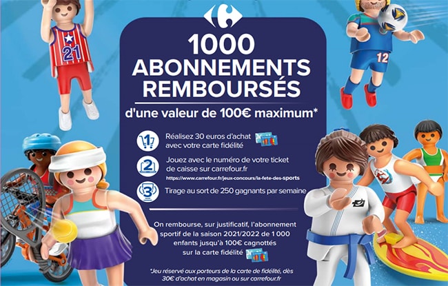 gagner le remboursement de l’abonnement sportif de votre enfant avec Carrefour