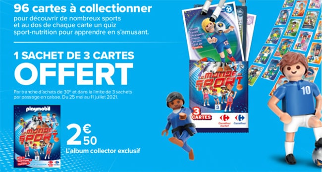 Obtenez jusqu’à 96 cartes Playmobil à coller dans l’album collector exclusif