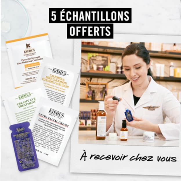 Recevez 5 échantillons gratuits Kiehl’s pour une peau saine