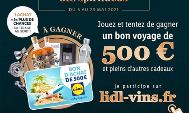 Lidl Vins : Jeu Foire Spiriteux bon voyage et lots à gagner