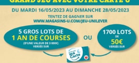 Magasins-U Jeu Unilever à code : 5 ans de courses & 1700 x 50€ à gagner