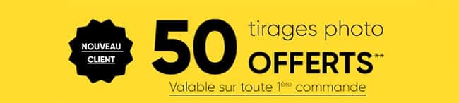 Obtenez 50 tirages photo offert avec le code promo Fnac