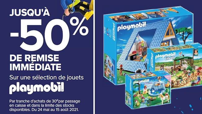 50% de remise immédiate sur une sélection de jouets Playmobil