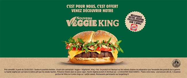 Obtenez un coupon pour un Veggie King gratuit sur l’application Burger King