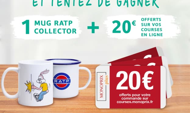 Jeu maRATP / mugs et bons Monoprix à gagner