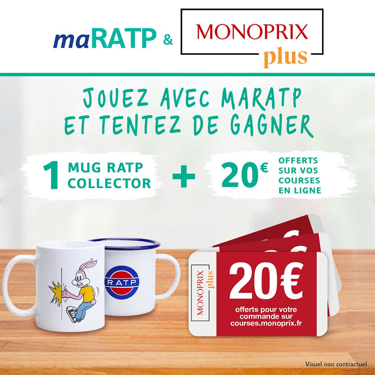 Jeu maRATP 500 mugs et 500 bons Monoprix de 20€ à gagner