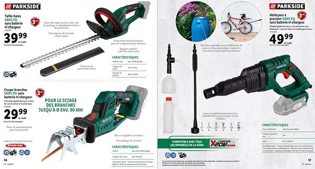 outils sans fil Parkside de Lidl