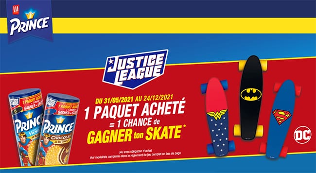 Gagnez un skateboard personnalisé Batman, Wonder Woman ou Superman avec LU