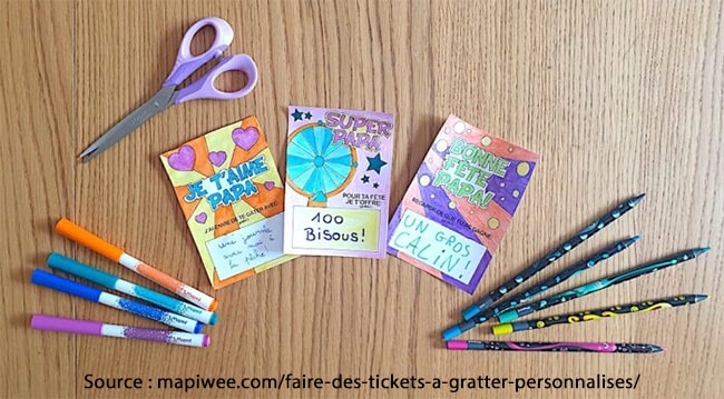 cartes à gratter Mapiwee pour la fête des papas