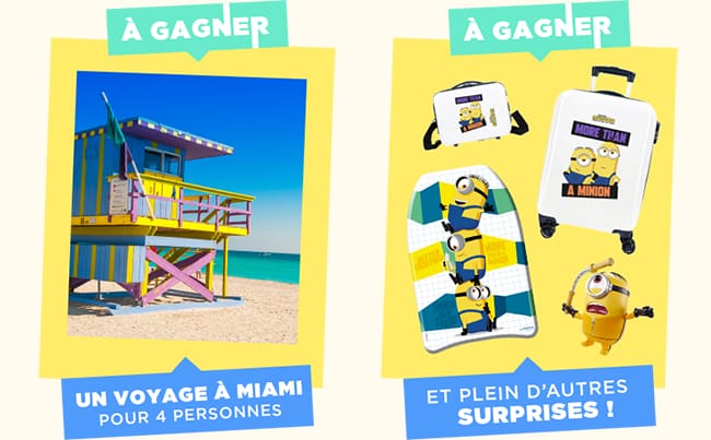 Gagnez un séjour à Miami ou des packs de produits Mattel et Minions