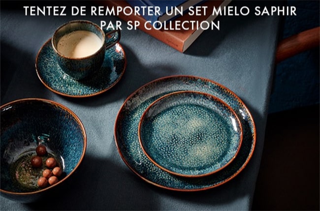 gagner un ensemble de vaisselle Mielo Saphir by SP Collection