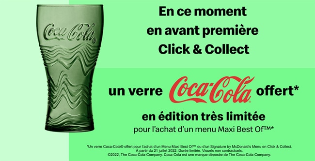 Verre Coca-Cola exclusif Click & Collect McDo