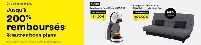 Mobilier, jeux, petit électroménager... jusqu’à 200% remboursés chez BUT