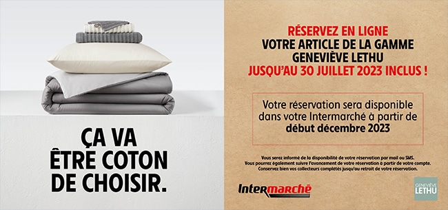 Réservez votre article sur reservation.genevievelethu.maison.intermarche.com