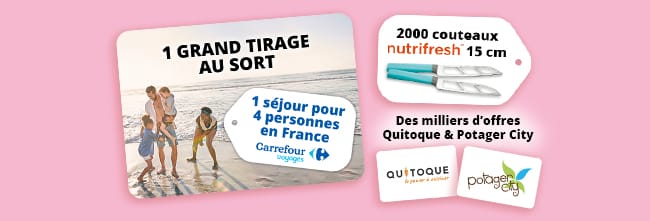 Les cadeaux à gagner au jeu Nutrifresh de Carrefour