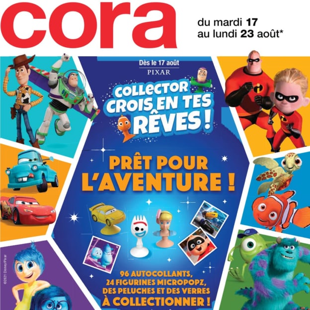 Cora Pixar : Autocollants, figurines, peluches et verres à collectionner