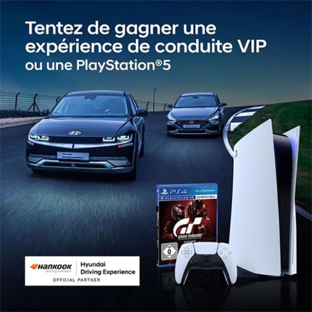 Jeu Hankook : Expérience Hyundai et PlayStation 5 à gagner