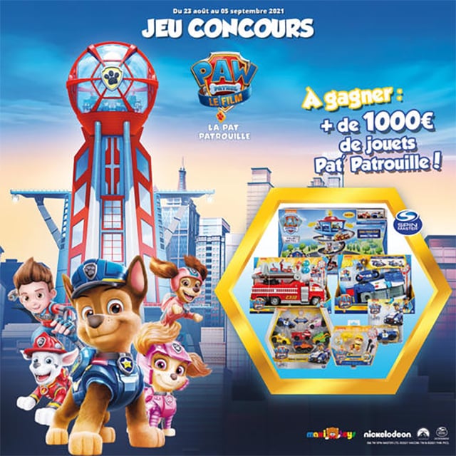 Promo Vehicule + figurine aqua pups la pat' patrouille chez Carrefour Market