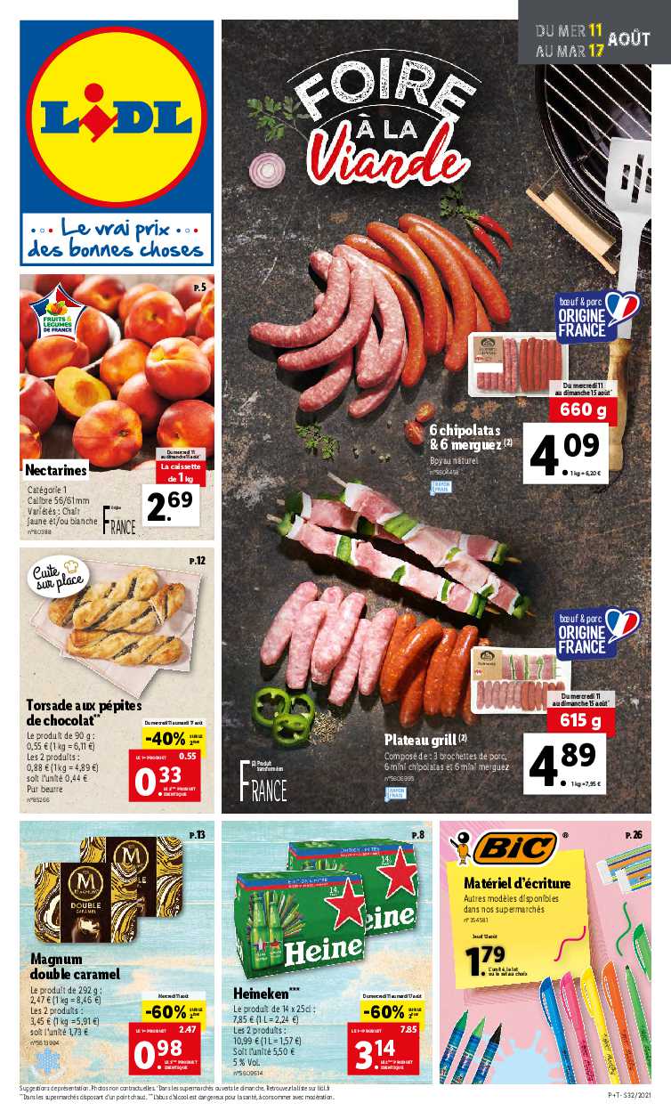 Catalogue Lidl Foire A La Viande Du 11 Au 17 Aout 21