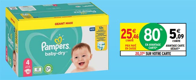Intermarche Promo Couches Pampers Maxi Pack A 80