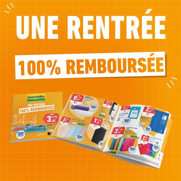 Bureau Vallée : Fournitures scolaires gratuites (100% remboursées)