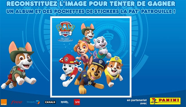 Gagnez un album et des stickers Pat’Patrouille Panini avec Nickelodeon