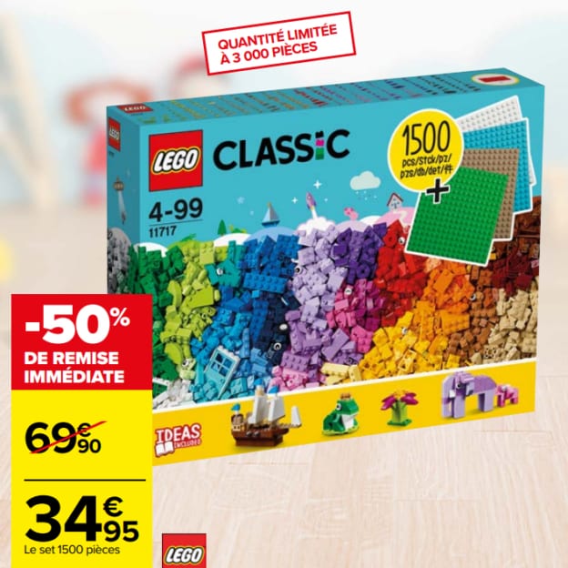 Promo Carrefour : Set de 1'500 pièces de LEGO à moitié prix