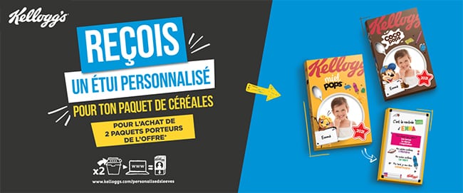 Personnalisez votre étui de boîte de céréales Kellogg’s avec vos codes uniques