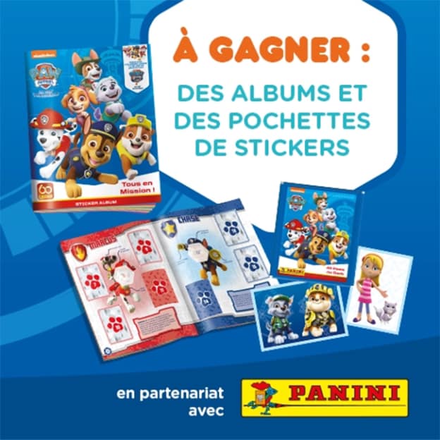 Jeu Nickelodeon : Albums + stickers La Pat’Patrouille Panini à gagner