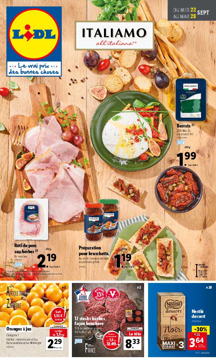 Catalogue Lidl Italiamo Du 22 Au 28 Septembre 21 Catalogue Lidl Italiamo Du 22 Au 28 Septembre 21