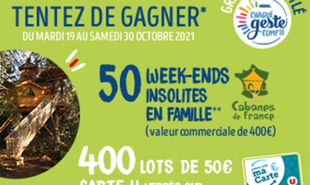 Magasins U Jeu Nestlé : 50 week-ends et 400 lots de 50€