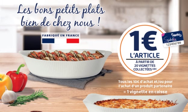 Netto : Vignettes Luminarc = plats à 1€