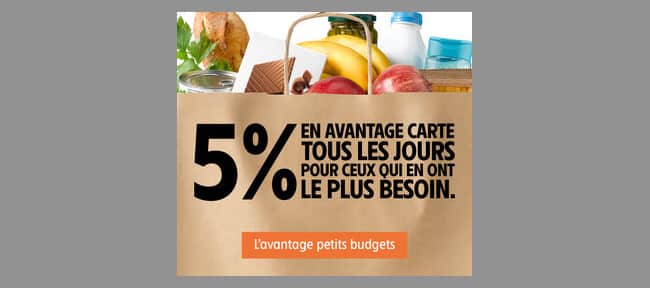 Bénéficiez de 5% de remise fidélité avec "L’Avantage Petits Budgets" d’Intermarché