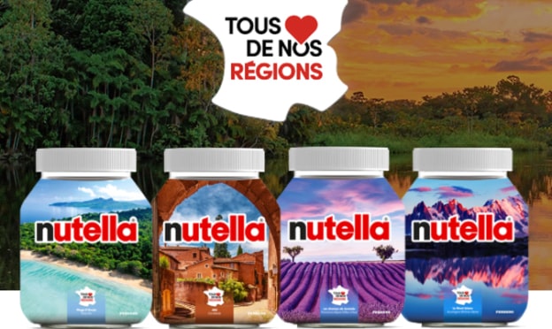 Jeu Nos régions Nutella à code : Séjours à gagner