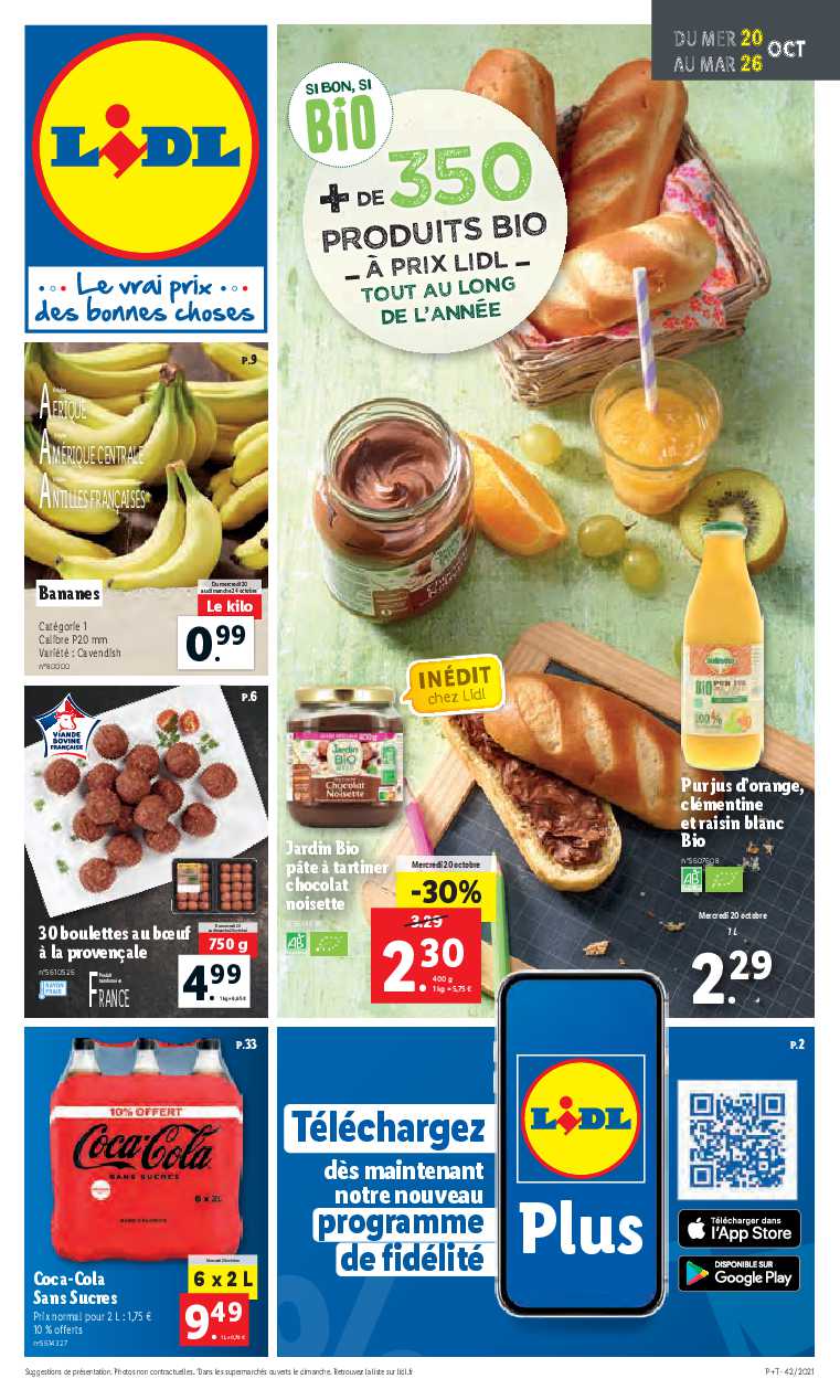 Catalogue Lidl Si Bon Si Bio Du Au 26 Octobre 21