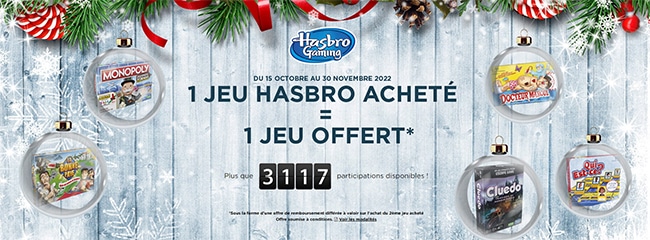 Offre de remboursement Hasbro : 2 jeux pour le prix de 1