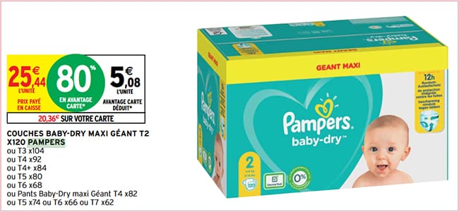 Intermarche Promo Couches Pampers Maxi Pack A 80