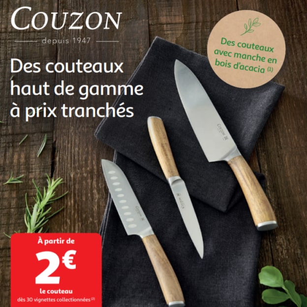 Vignettes Auchan : Couteaux Couzon dès 2€