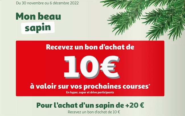 coupon Auchan de 10€ pour l’achat d’un sapin