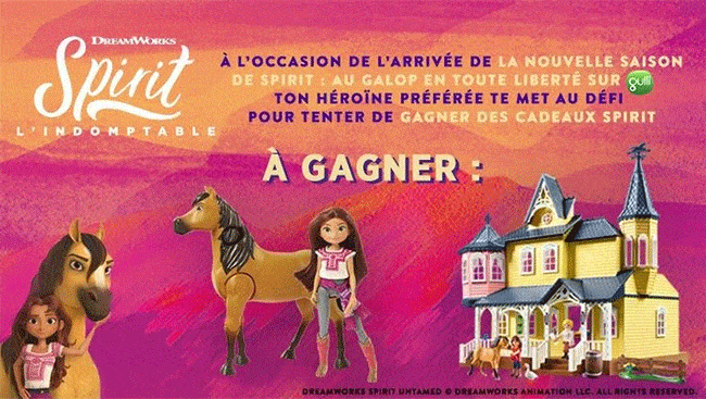 Tentez de remporter un lot Spirit : Au galop en toute liberté avec Gulli