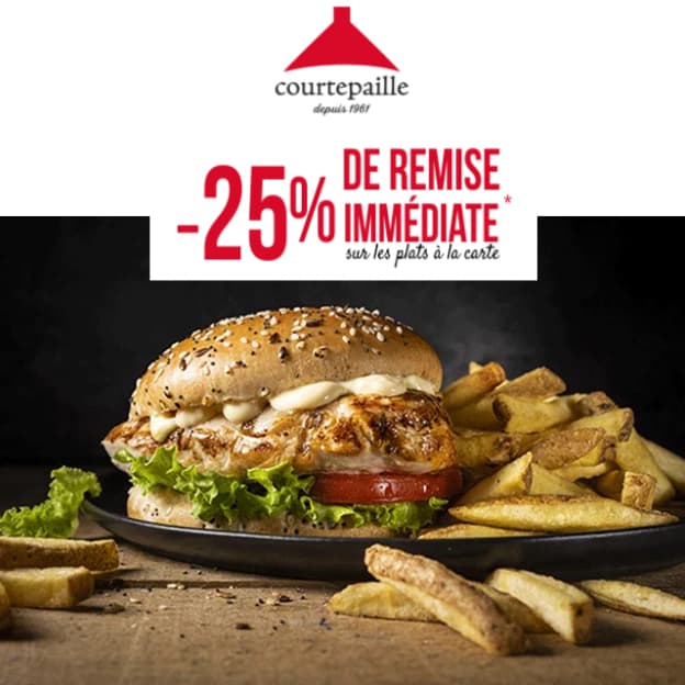 Bon de réduction Courtepaille : remise sur les plats à la carte