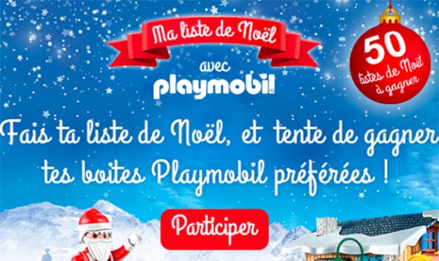Jeu TF1 sur malisteplaymobil.fr : 50 listes de Noël Playmobil à gagner