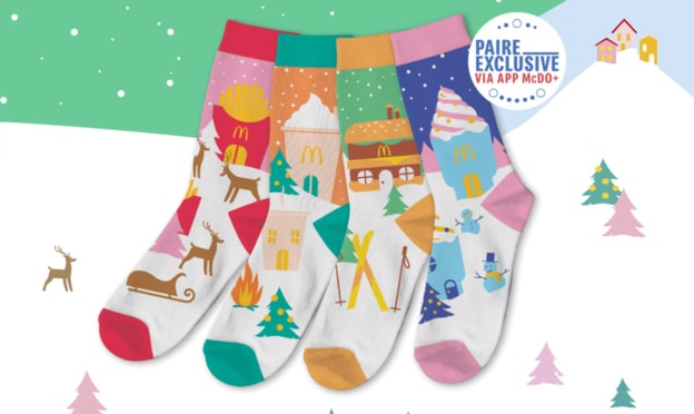 McDo : menu Maxi Best-of +1€ = Chaussettes Xmas Socks 2022 offertes