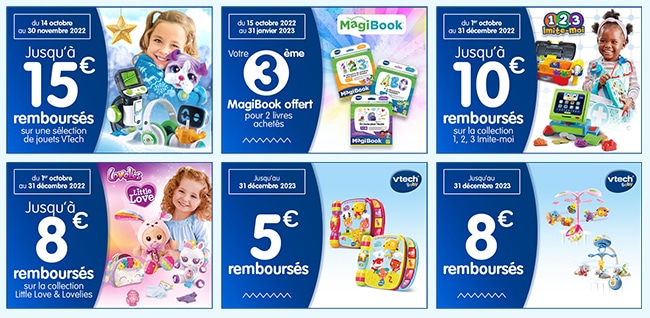 offres de remboursement sur www.vtech-jouets.com/promotions ?