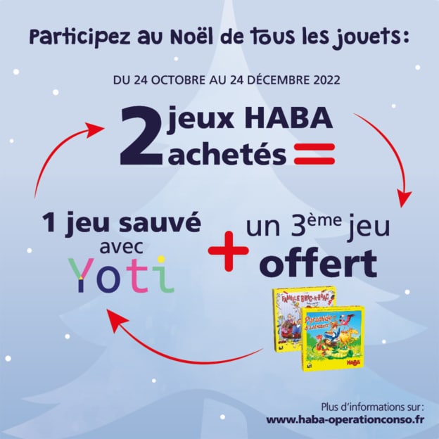 Opération Noël HABA : jeux achetés = jeu offert