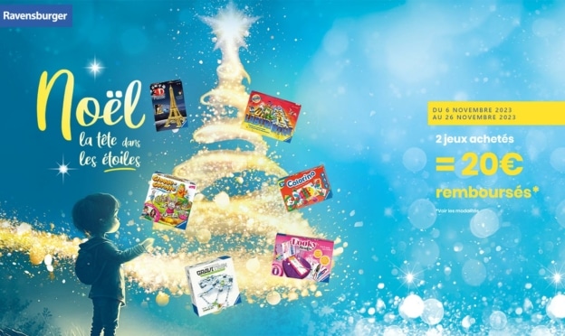 Offre Ravensburger Noel : 2 produits achetés = 20€ remboursés